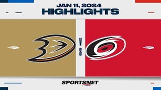 NHL Highlights  Ducks vs. Hurricanes - January 11 2024