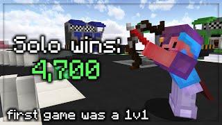 hitting 4700 solo wins hypixel bedwars