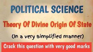 Divine Origin Theory Theories of origin of state Political Science