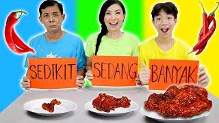 TANTANGAN MAKAN SEDIKIT SEDANG BANYAK  MAKAN AYAM LAVA PEDAS  Challenge Lucu  CnX Adventurers