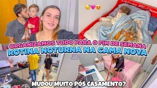 NOSSA ROTINA NOTURNA DEPOIS DE CASADOS + LIMPEZA COMPLETA NA CASA + PRIMEIRA NOITE DELE NA CAMA NOVA