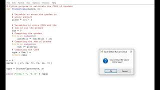 Python program to calculate the CGPA of student