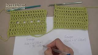 How to check crochet gauge - formula to estimate chains for a project.