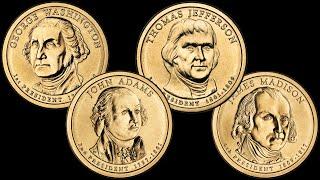 Монеты 1 доллар США из серии Президенты выпуска 2007 года.