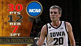 Payton Sandfort - Career-High 30 Pts 7 3PT Highlights｜NIT 1st Round Kansas State vs Iowa｜2024.03.19