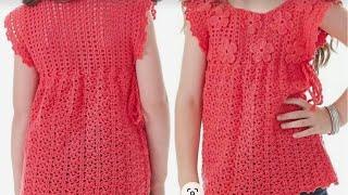 Exclusive crochet blouse for girls summer