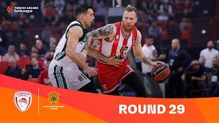 Olympiacos-Panathinaikos  Round 29 Highlights  2023-24 Turkish Airlines EuroLeague