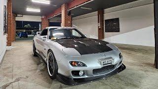 JCRACING BUILT MAZDA RX7 13BT  SYDNEY ROLL RACING TEST AND TUNE.