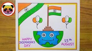 Independence Day Drawing  15 August Drawing  Independence Day Poster Drawing  Flag Drawing