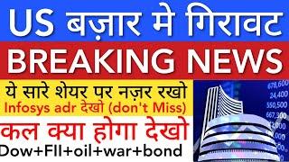 US बज़ार मे गिरावट  SHARE MARKET LATEST NEWS TODAY • TOMORROW ANALYSIS • STOCK MARKET INDIA