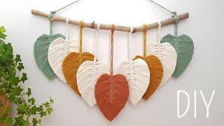 DIY tapiz de HOJAS en MACRAME paso a paso  DIY Macrame Leafs Wall Hanging Step by Step Tutorial