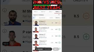 IND vs NED Dream 11 Team  IND vs NED Dream 11 Prediction  T20 World Cup 2022