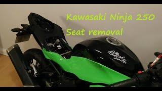 How to remove the seat from a Kawasaki Ninja 250 SL