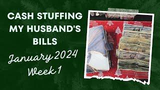 Cash Stuffing My Husbands Bills For January 2024 Week 1 Weekly Cash Budget Michelle Marie Budgets