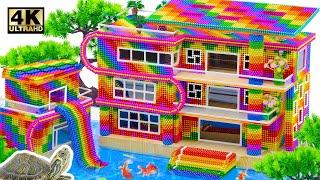 Satisfying Build Beautiful Swimming Pool & Tropical House Villa With Magnetic Balls  Magnet Easy