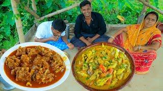 দুপুরের খাবার- ঠাকুরদাদার প্রিয় সরষে বাটা দিয়ে মৌরালা মাছের ঝালদা তার সাথে কচি পাঁঠার ঝোল 