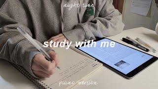 1 hour STUDY WITH ME calming piano music real time + countdown 一緒に勉強