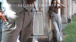 making a tailored pants  “KARLY” trousers sewing tutorial + PDF sewing pattern