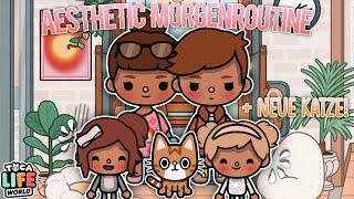 FAMILIEN-MORGENROUTINE + NEUE KATZE   AESTHETIC ROUTINEGESCHICHTE  TOCA BOCA STORY DEUTSCH