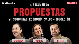 RESUMEN de PROPUESTAS de Sheinbaum Gálvez y Máynez  #QuePasóCon Los presidenciables 2° PARTE