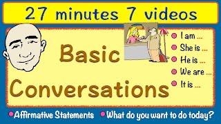 Basic Conversations  Long Video  27 Minutes  English Speaking Practice  ESL  EFL
