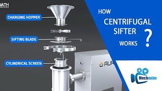 How Centrifugal Sifter Works  Working Principle  Pharma Industry  Process 3d Animation