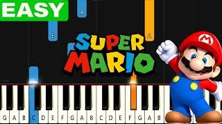 Super Mario Bros - Theme  EASY SLOW Piano Tutorial for Beginners