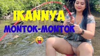Amazing Fishing Video Beautifull Girl Fishing Until the rod bends strikes the fish is plump