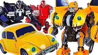 Transformers Movie Power Charge Bumblebee VS Marvel Transformers Venom Carnage #DuDuPopTOY