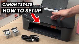 How to SETUP Canon Pixma TS3420 Printer Install Ink Paper Wi-Fi Connect Scan..