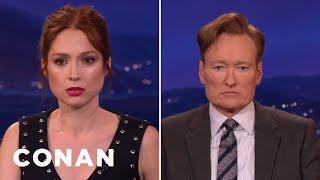 Ellie Kemper & Conan Compare Resting Bitch Faces  CONAN on TBS
