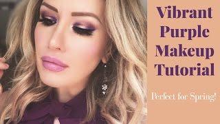 VIBRANT Purple Spring Makeup  Deck of Scarlet x Babsbeauty Palette Tutorial and Review