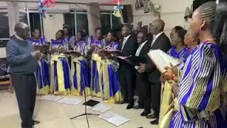 Ugandas vice president during a choir session