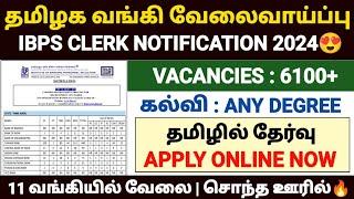 ibps crp clerk notification 2024  ibps crp clerk recruitment 2024 in tamil ibps clerk apply online