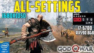 God of War Testing On RX 590 8GB + i7 6700  All Settings - 1080p in 2024