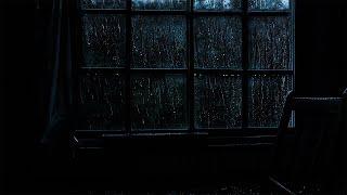Best Sleep With Loud Rain Sound in Black Window Screen  Relaxing Rain Thunderstorm Ambience - ASMR