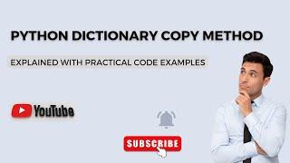 Python Tutorial Python Dictionary Copy Method Explained