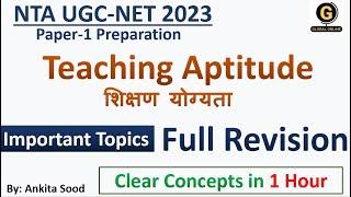 Teaching Aptitude Complete Revision for NTA UGC NET June 2023  Repeated Topics of UGC NET Paper 1