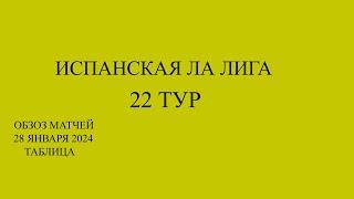 ла лига 22 тур обзор матчей за 28 января 2024 года. Таблица. Жирона снова лидер Ла Лиги