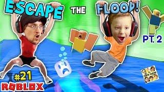 ROBLOX FLOOD ESCAPE Pt.2  Try Not To Drown Challenge w FGTEEV Duddy & Chase #21