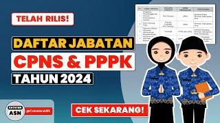 TERBARU Daftar Jabatan PPPK & CPNS Tahun 2024