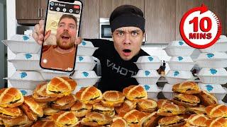 10 Min MrBeast Burger Challenge DESTROYED