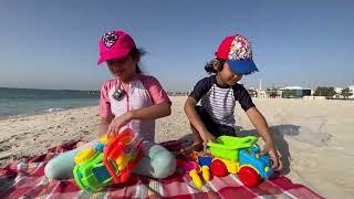 Beach Stories with Marwah & Abdul Rahman   Learn Safety & Play time 🩵