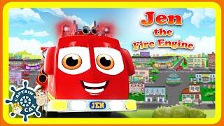 Jen the Fire Engine  Kids Songs  Captain & Cat