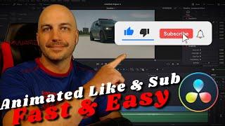 FREE Animated Like and Subscribe Buttons In Seconds. Davinci Resolve