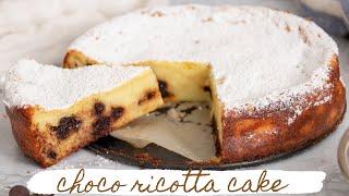 Italian Ricotta Cake with Chocolate Chips - NO FLOUR