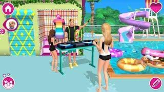 Barbie Dreamhouse Adventures - Barbie House Pool Party - Chelsea Ken DJ Concert - Games For Girls