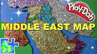 Map of the Middle East for Kids Part 1  Learn Geography for Kids  Play-Doh Puzzle