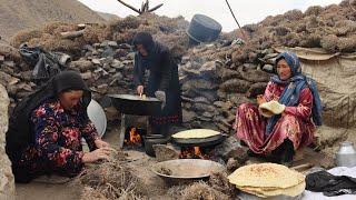 Organic Mountain Village Life in Afghanistan  Shepherd Mother Cooking Shepherd Food in the Village