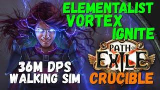 PoE Elementalist Vortex Ignite Build Walking Sim with 36M DPS
